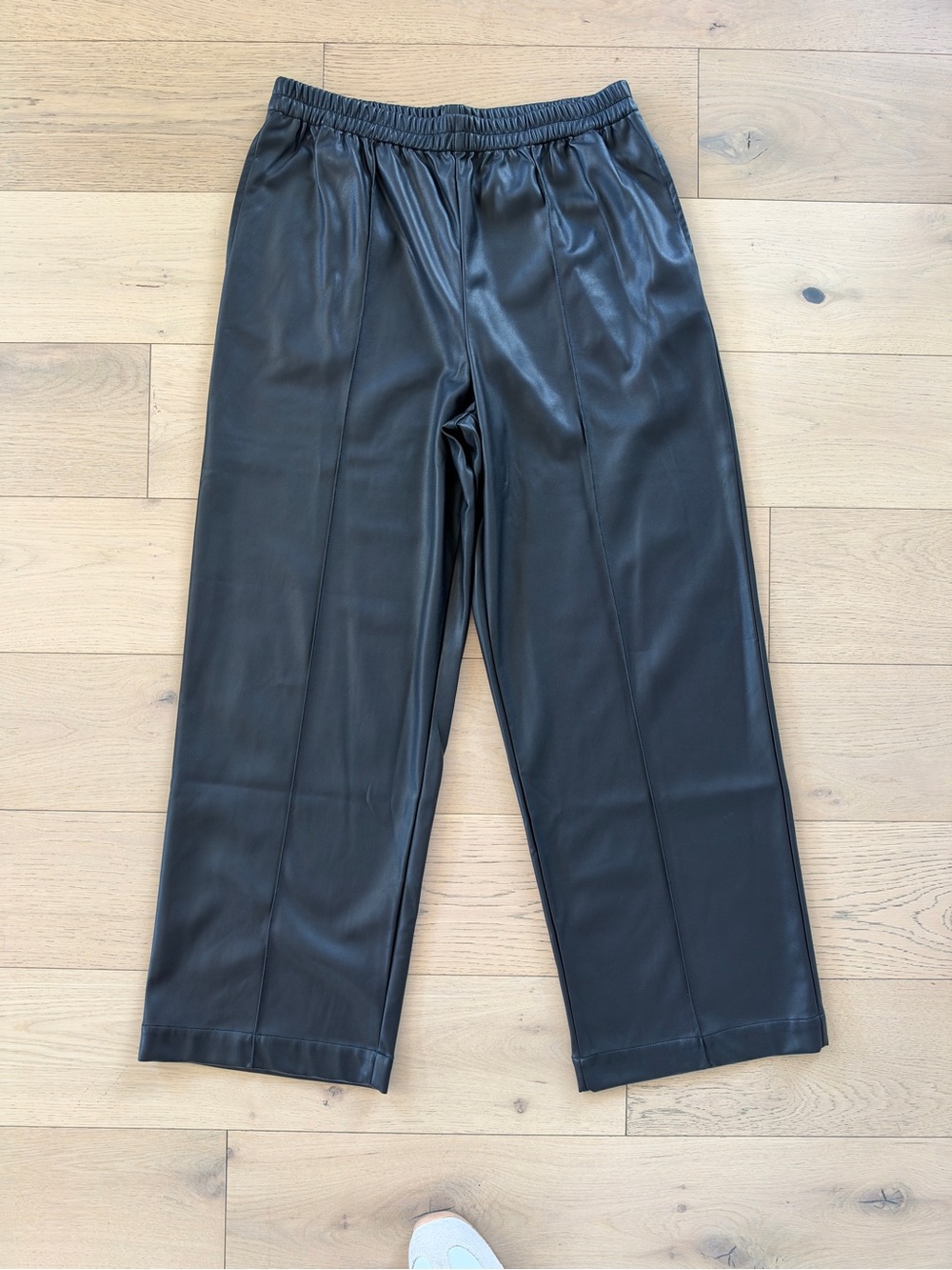 ASOS Black Faux Leather Wide-Leg Pants